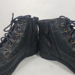 clarks nikki north black scrunch leather